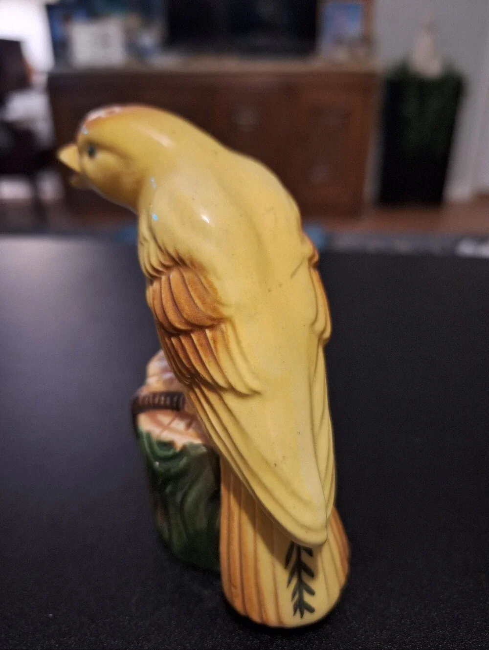 Single Yellow Ceramic Bird Figurine Salt & Pepper Shaker - Decorative Bird